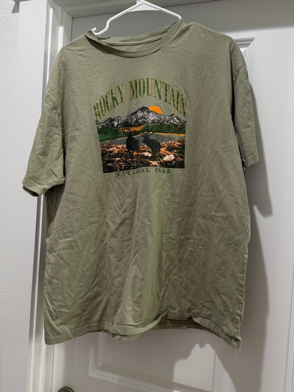 Columbia Rocky Mountain Men’s Graphic Tee - Olive Green | XXL